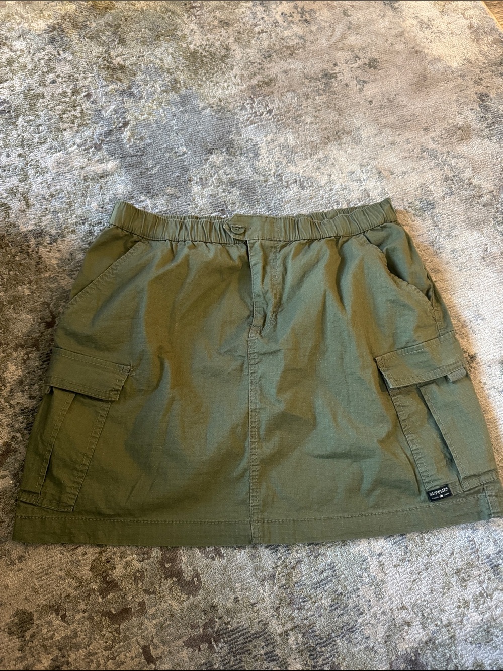 Utility Cargo Mini Skirt in Olive Green